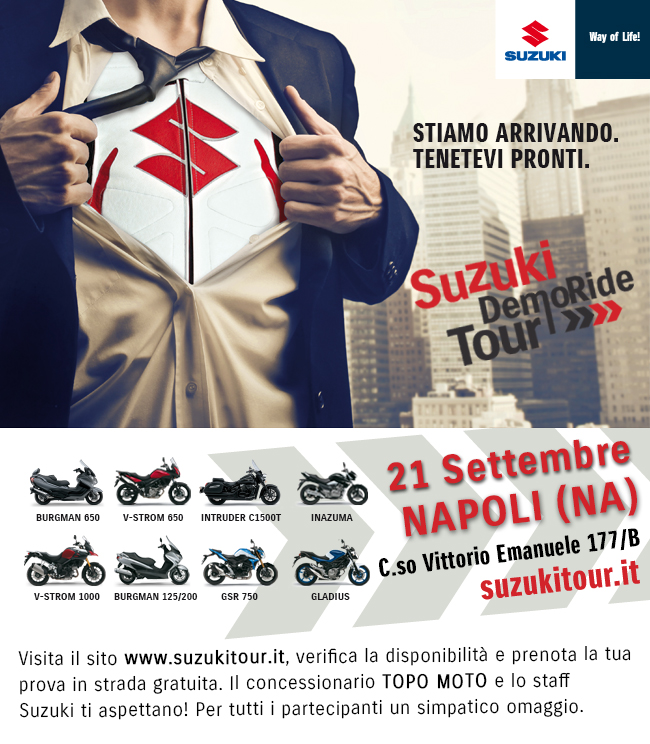  Domenica 21 settembre a Napoli con Suzuki DemoRide Tour