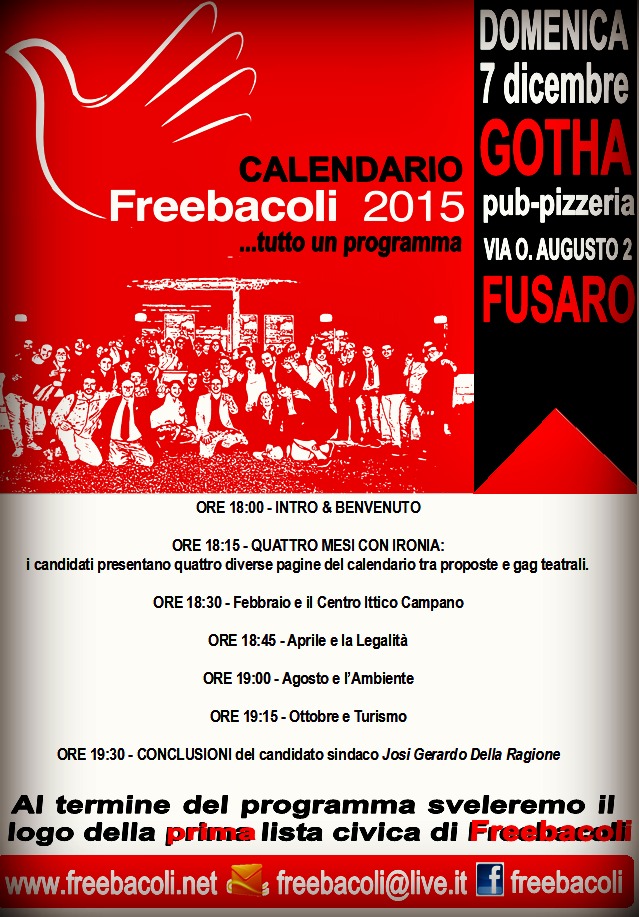  Freebacoli presenta: Calendario 2015 e Logo ufficiale Lista civica