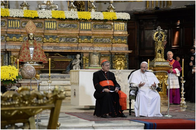  Papa a Napoli:Sepe,ha detto: ‘Sono stanco,ma tanto contento’