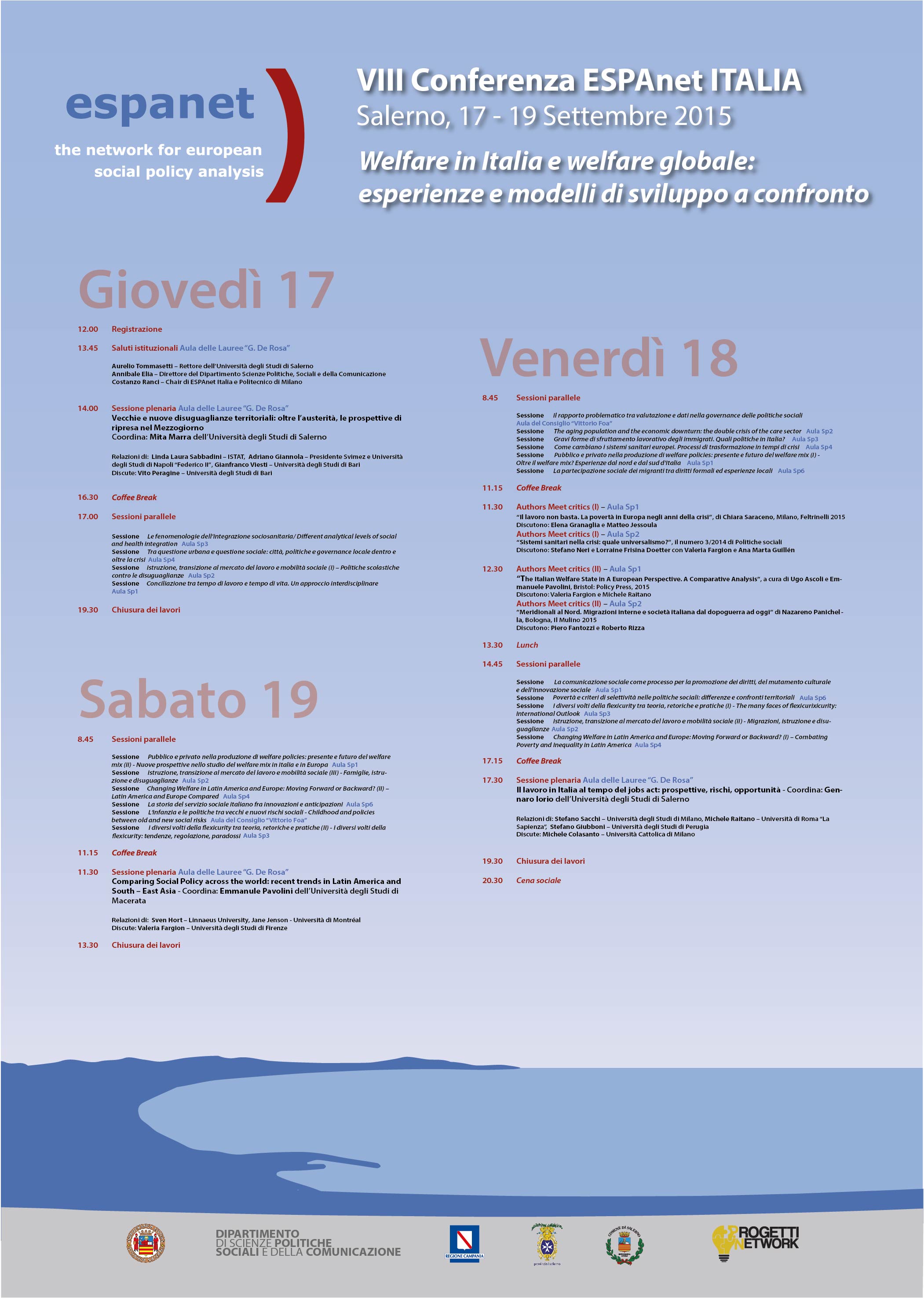  All’Università degli Studi di Salerno l’VIII Conferenza annuale ESPAnet Italia