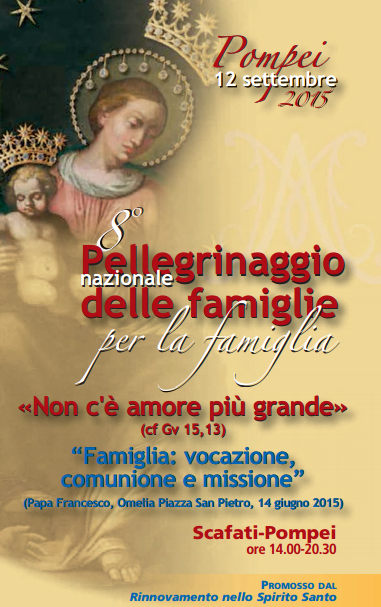  RnS, da Scafati a Pompei  per l’VIII Pellegrinaggio Nazionale delle Famiglie per la Famiglia