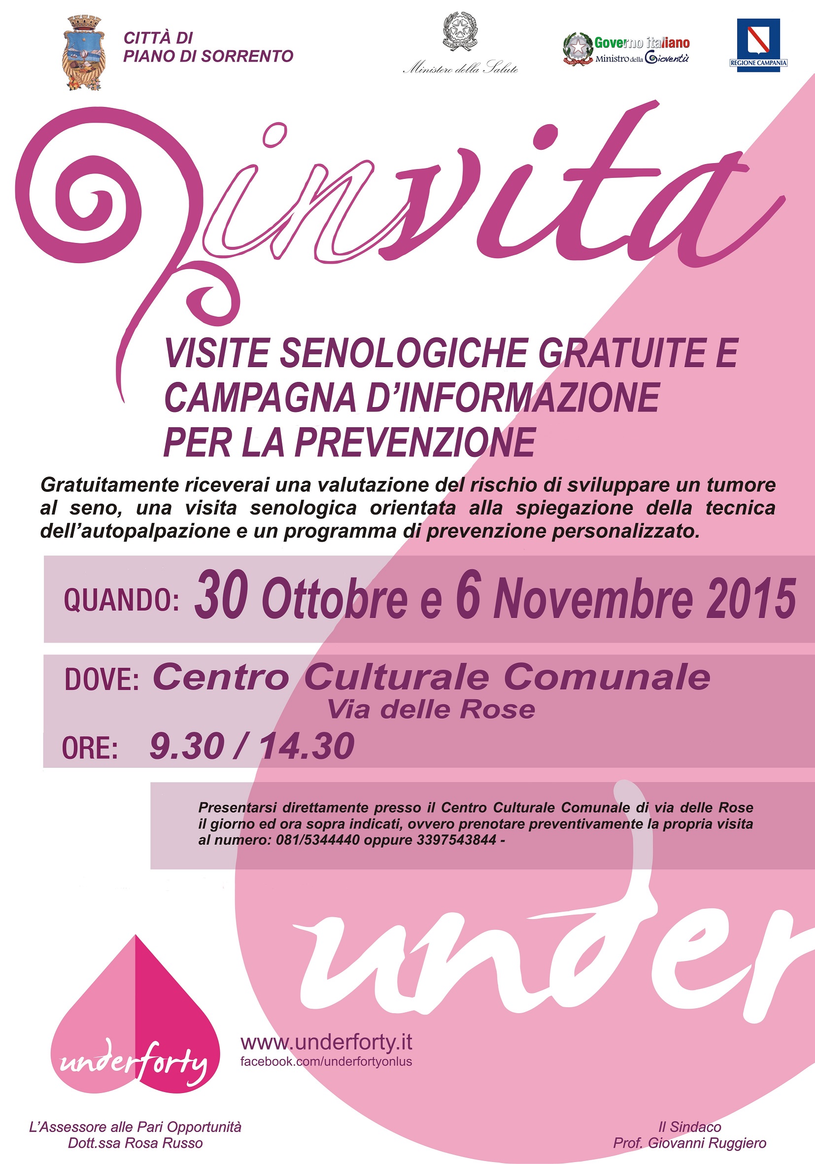  A Piano di Sorrento il progetto “Underforty Women”: visite senologiche gratis e prevenzione
