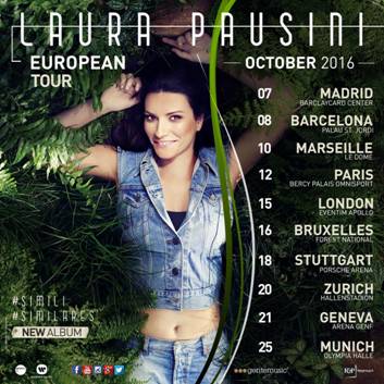  Laura Pausini, ecco le date del  Simili European Tour 2016