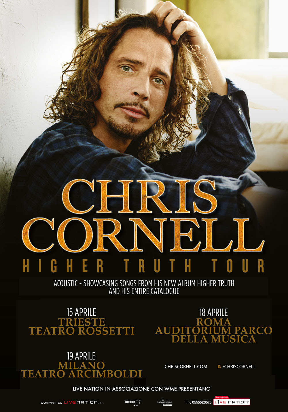  Chris Cornell annuncia il tour europeo solo acustico di “Higher Truth”: tre date in Italia
