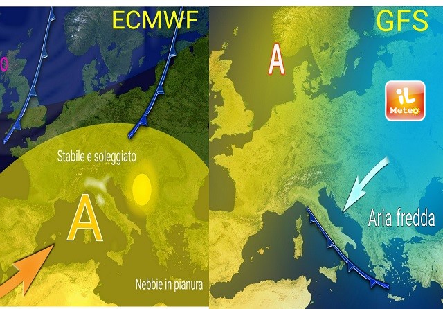  Modelli alquanto discordi sulla situazione meteo per il prossimo fine settimana, alta pressione o GELO?