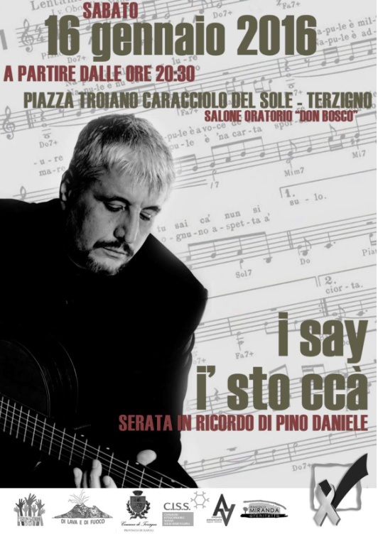  Terzigno, serata in ricordo di Pino Daniele: IOLOFACCIO  presenta “I Say , ì sto ccà…”