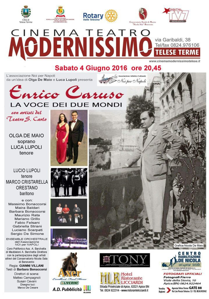 “Enrico Caruso la Voce dei due Mondi” al Teatro Modernissimo di Telese