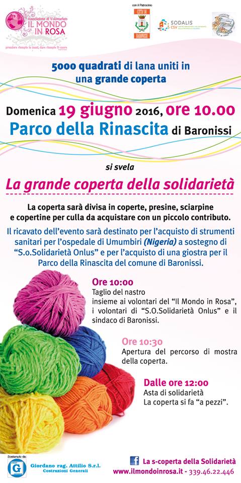  Baronissi, la coperta della solidarietà: la più grande del Sud Italia