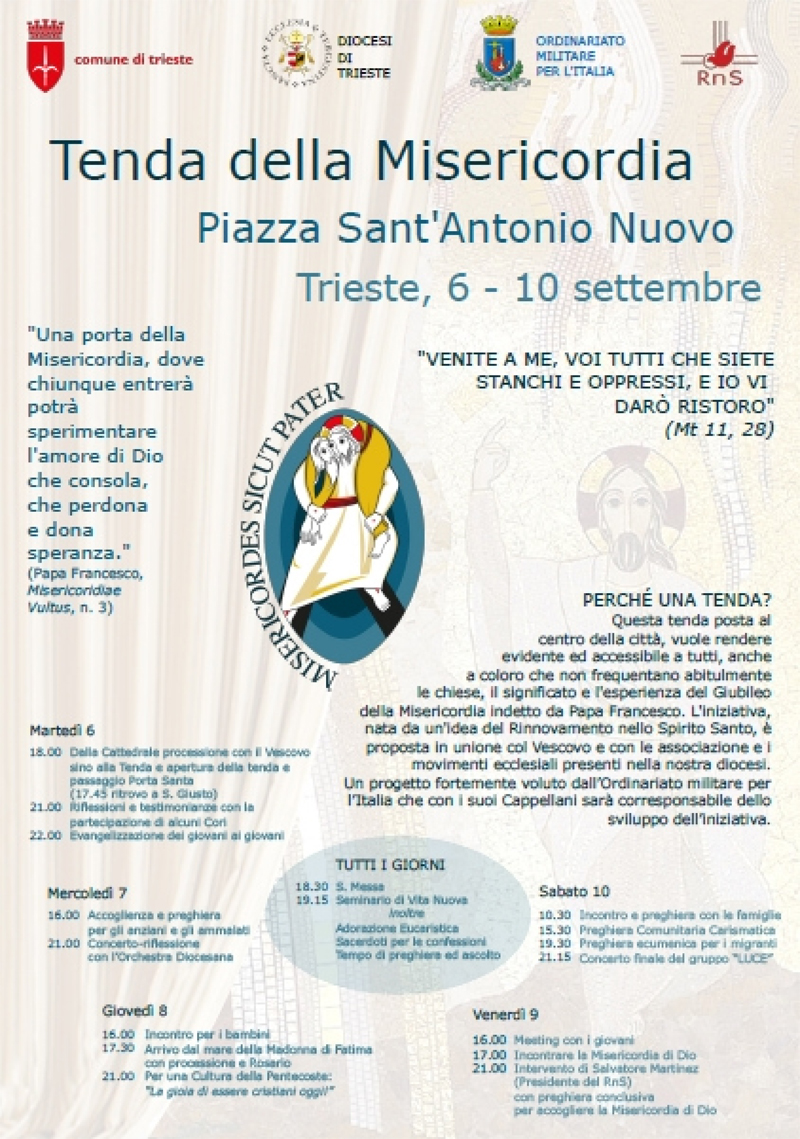  Rinnovamento nello Spirito, a Trieste la Tenda della Misericordia fino al 10 settembre