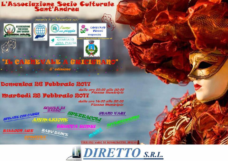  “Il carnevale a Gricignano”: sei associazioni insieme per la quinta edizione