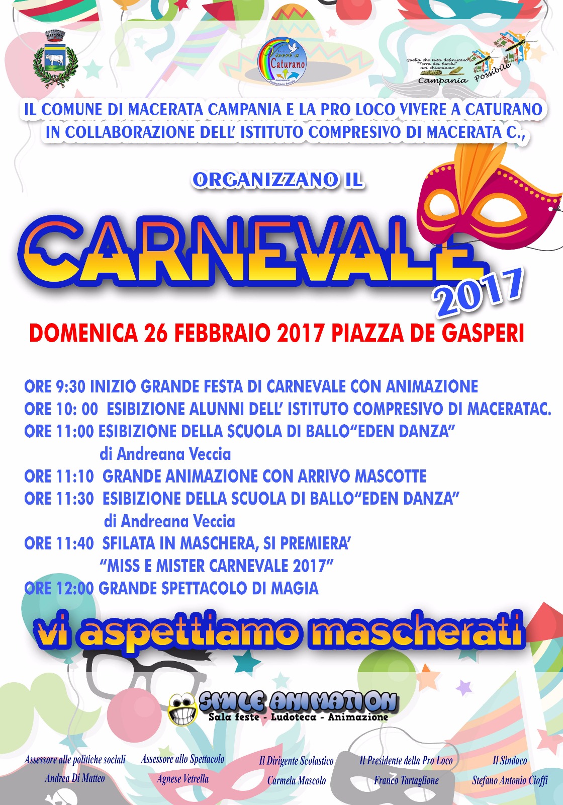  Macerata Campania, ecco l’edizione 2017 del Carnevale: il programma degli eventi