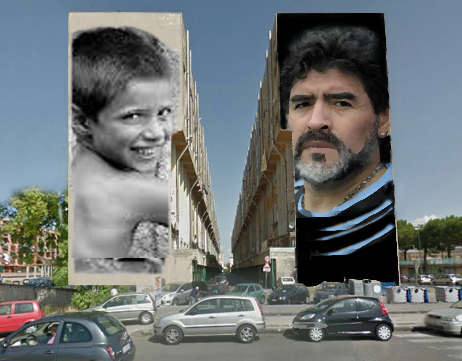  San Giovanni a Teduccio, in via Taverna del ferro il murales di Jorit per Diego Armando Maradona