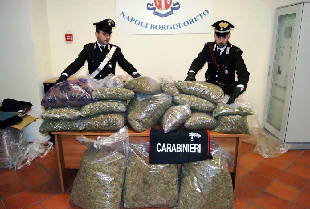  Napoli, carabinieri sequestrano 55 chili di marijuana nascosti in un appartamento del centro