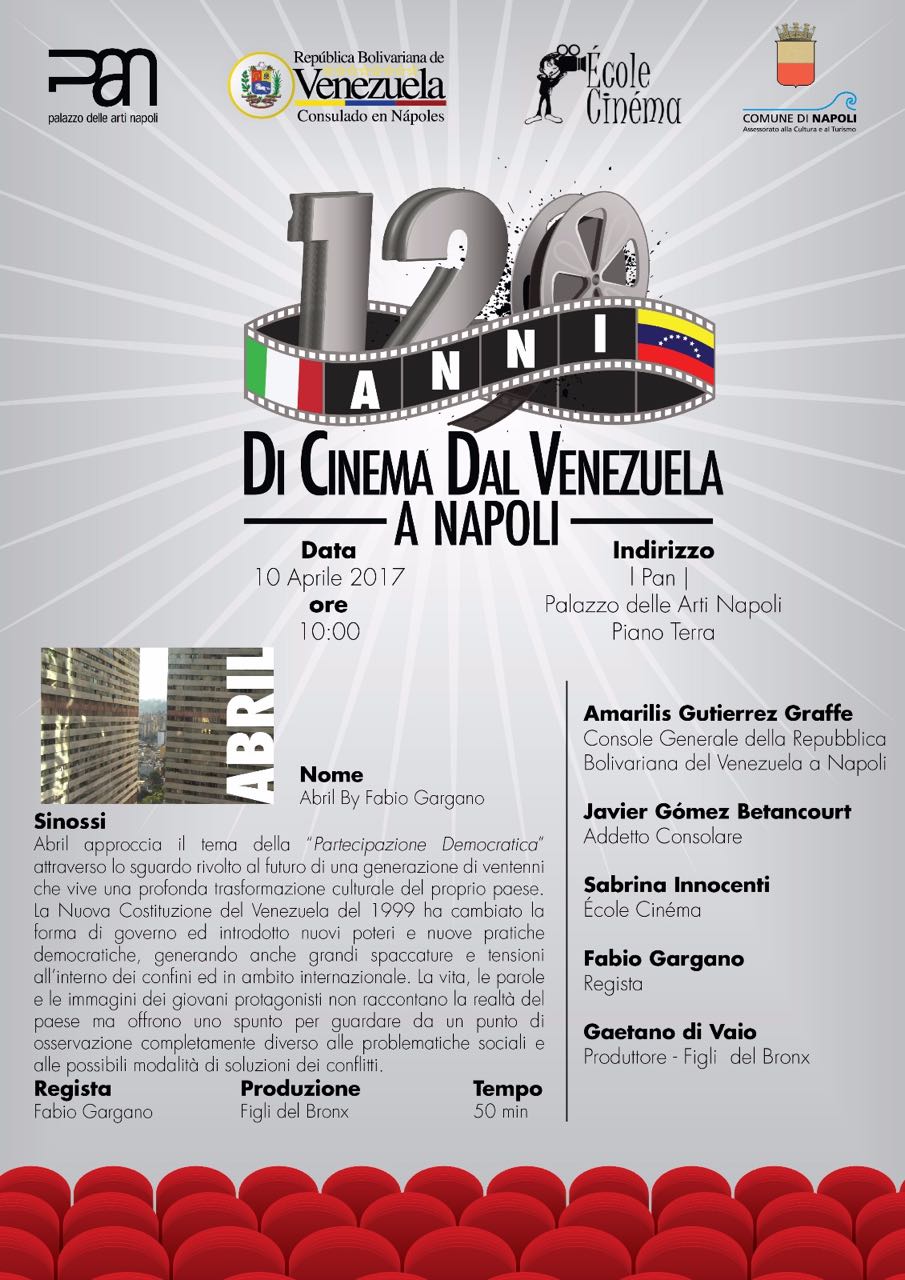  Cerimonia di Chiusura al Pan per la rassegna “120 Anni di Cinema dal Venezuela a Napoli”