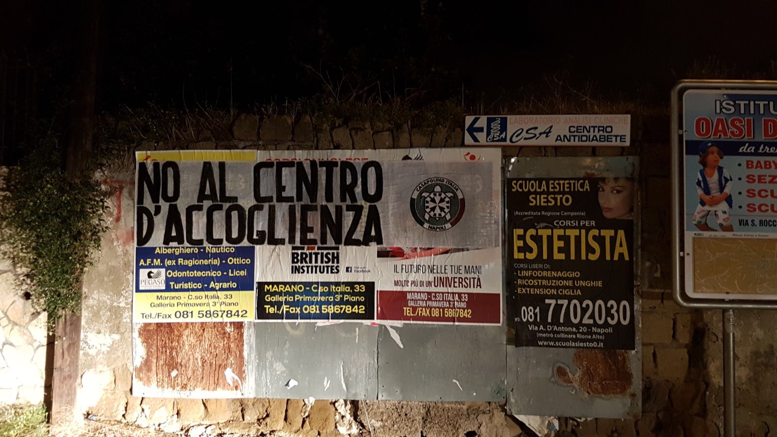  CasaPound: No al centro d’ accoglienza nei pressi della scuola materna Amanzio di Marano di Napoli