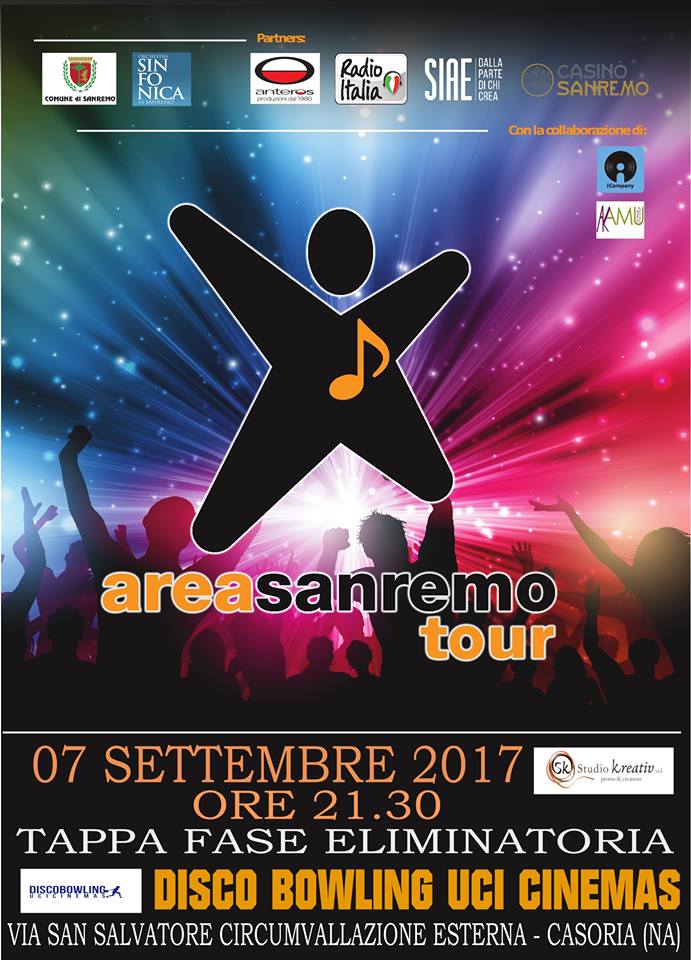  Casoria fa il bis stasera con Area Sanremo Tour al Disco Bowling Uci Cinemas