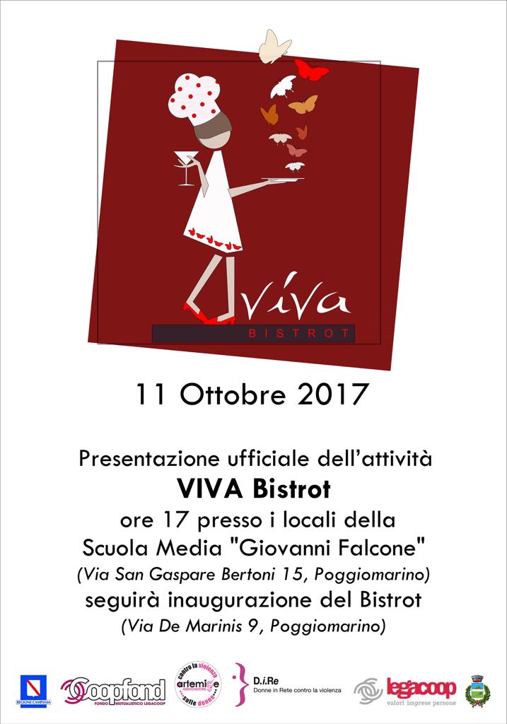   Poggiomarino, la presentazione ufficiale di VIVA Bistrot l’ 11 Ottobre 2017 alle ore 17