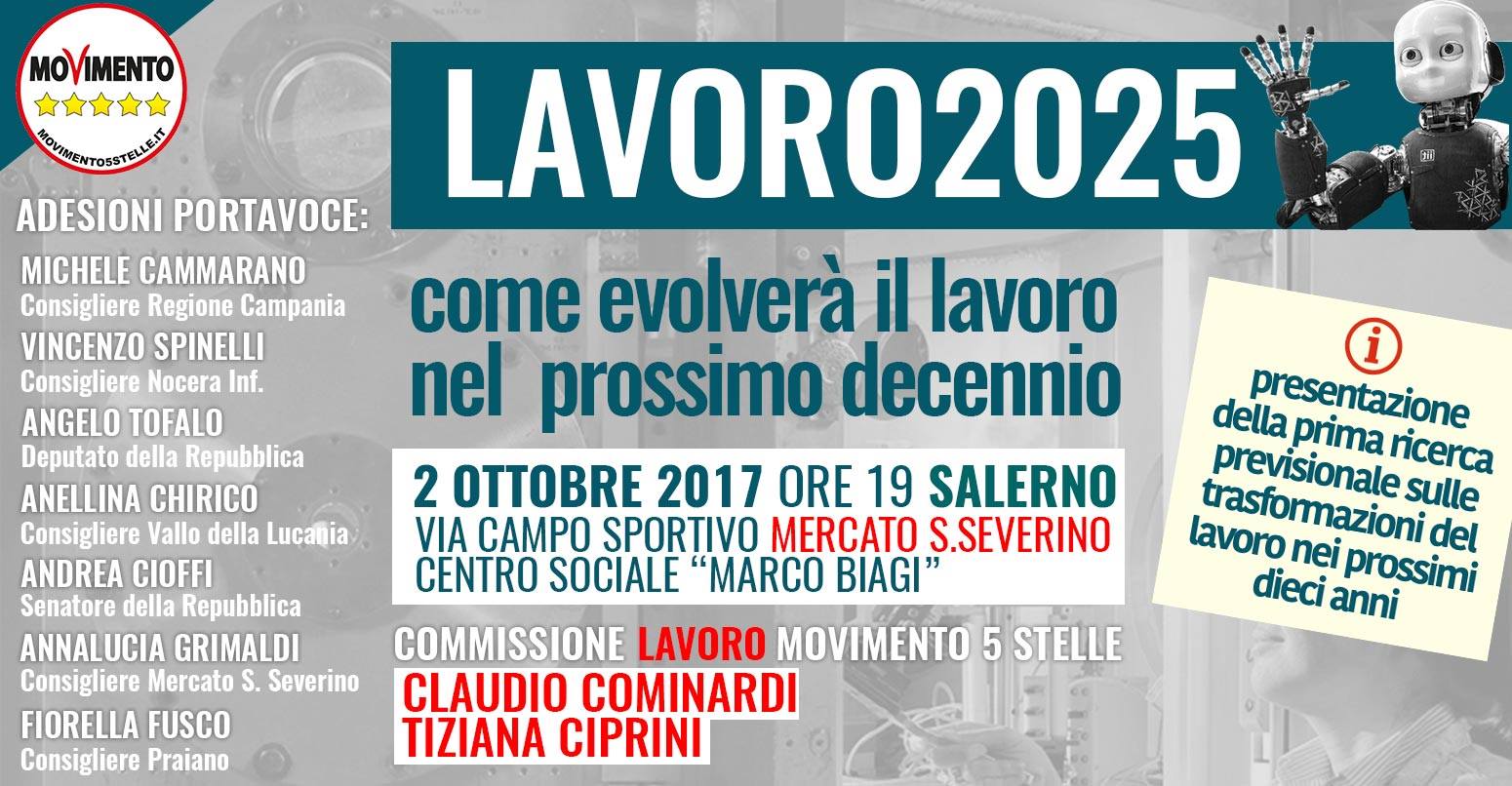  M5S, Lavoro2025: Salerno prima provincia in Italia del tour firmato M5S