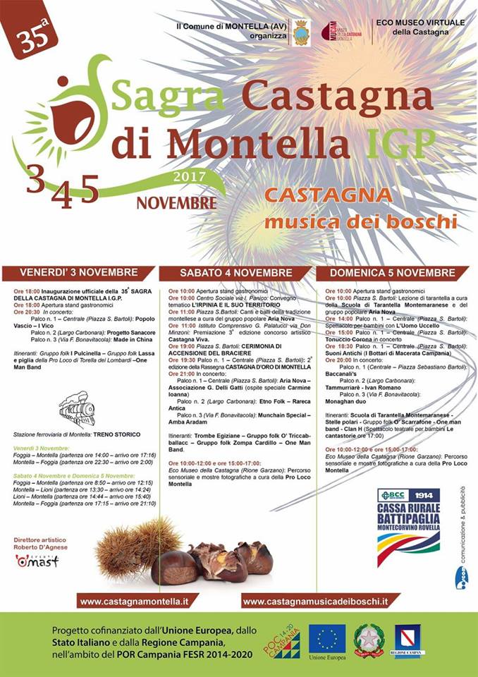  Sagra della Castagna di Montella Igp, dal 3 al 5 novembre il grande evento dell’autunno irpino