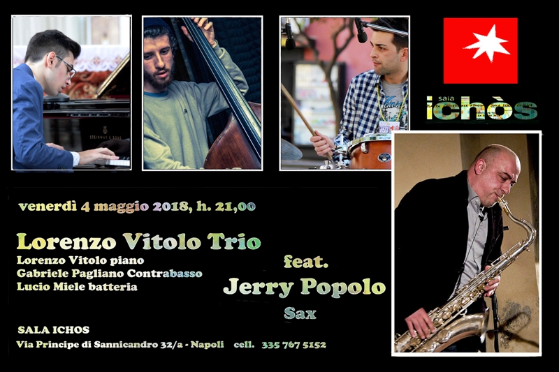  Musica, alla Sala Ichos di San Giovanni a Teduccio il jazz del Lorenzo Vitolo Trio