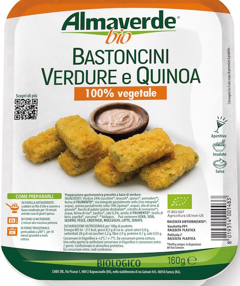  La linea finger food di Almaverde Bio si arricchisce con i Bastoncini Verdure e Quinoa